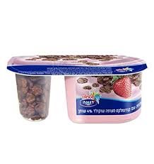 דנונה יוגורט תות עם קורנפלקס שוקולד חלב ולבן