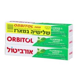 שלישייה במארז משחת שיניים בטעם מנטה