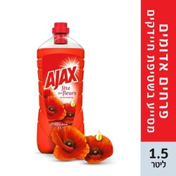 אג'קס - נוזל לניקוי כללי ורצפות בניחוח פרחים אדומים 1.5 ליטר