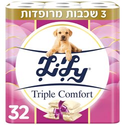 לילי- נייר טואלט 32 גלילים תלת שכבתי