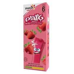 יופלה- טיובים יוגורט במרקם חלב עם תות 6 י'ח