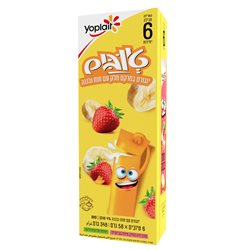 יופלה- טיובים יוגורט במרקם חלב עם תות ובננה 6 י'ח