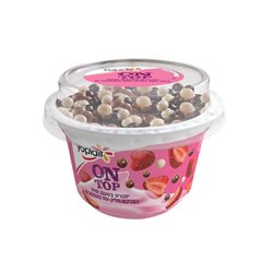 יופלה- יוגורט בטעם תות במרקם חלק עם פצפוצים