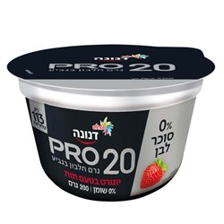 שטראוס- דנונה PRO 20 יוגורט בטעם תות 0% שומן וסוכר לבן