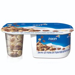 שטראוס- דנונה יוגורט עם קורנפלקס מצופה שוקולד חלב ולבן