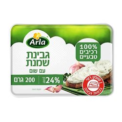 גבינת שמנת עם שום 24% שומן 200 גרם
