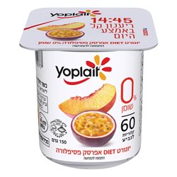יופלה- יוגורט עם אפרסק ופסיפלורה 0% דל קלוריות